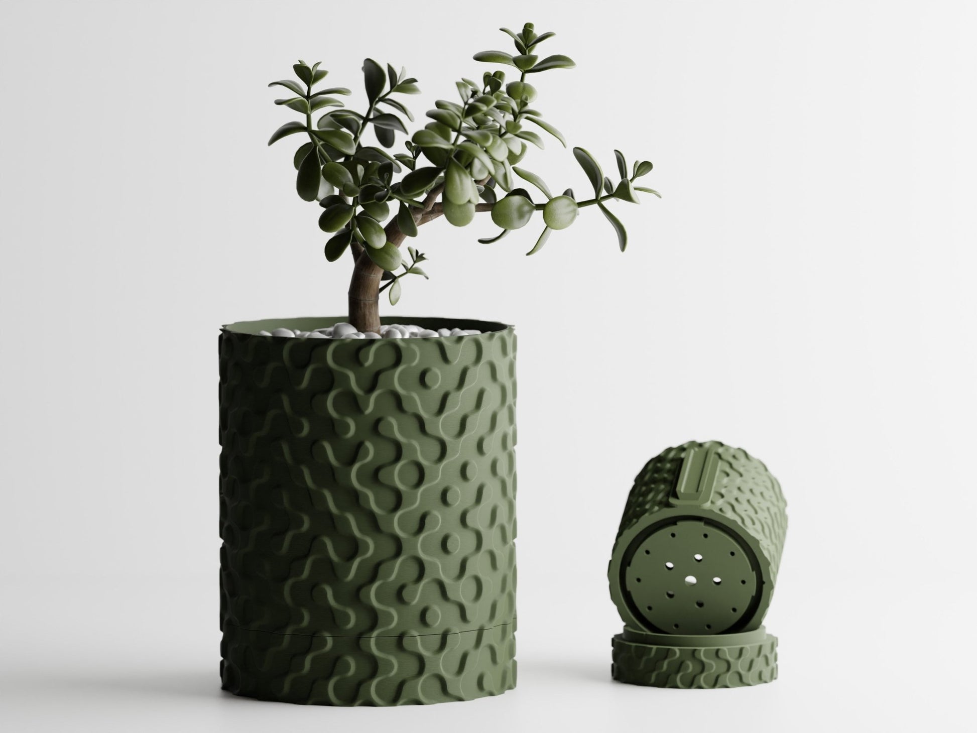 Geo - Wall Mounted Plant Pot With Drip Tray - BLB3D Printing