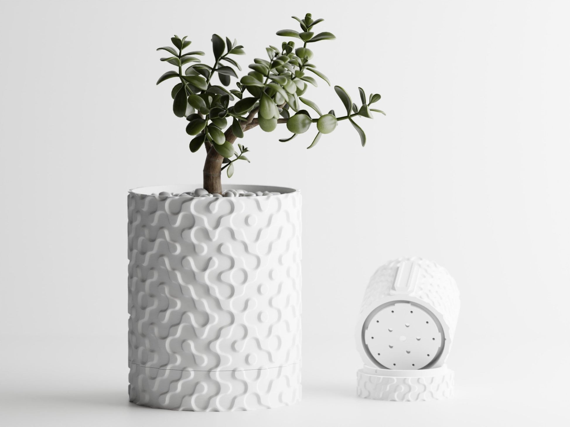 Geo - Wall Mounted Plant Pot With Drip Tray - BLB3D Printing