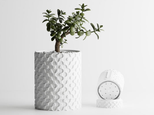 Geo - Wall Mounted Plant Pot With Drip Tray - BLB3D Printing
