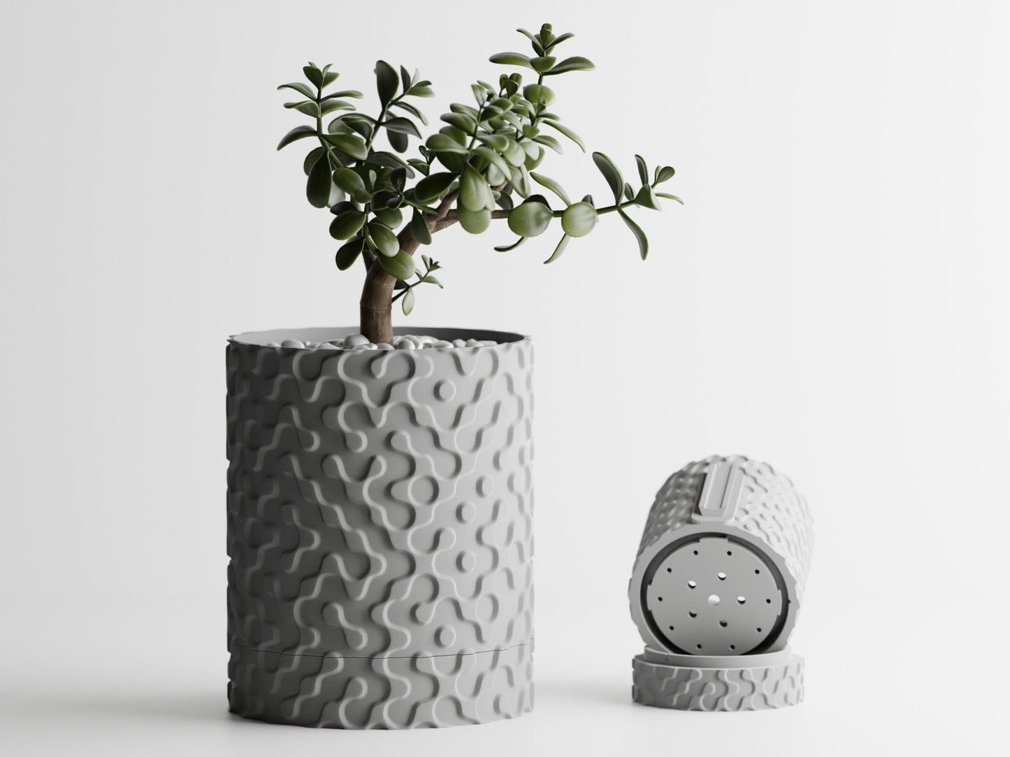 Geo - Wall Mounted Plant Pot With Drip Tray - BLB3D Printing