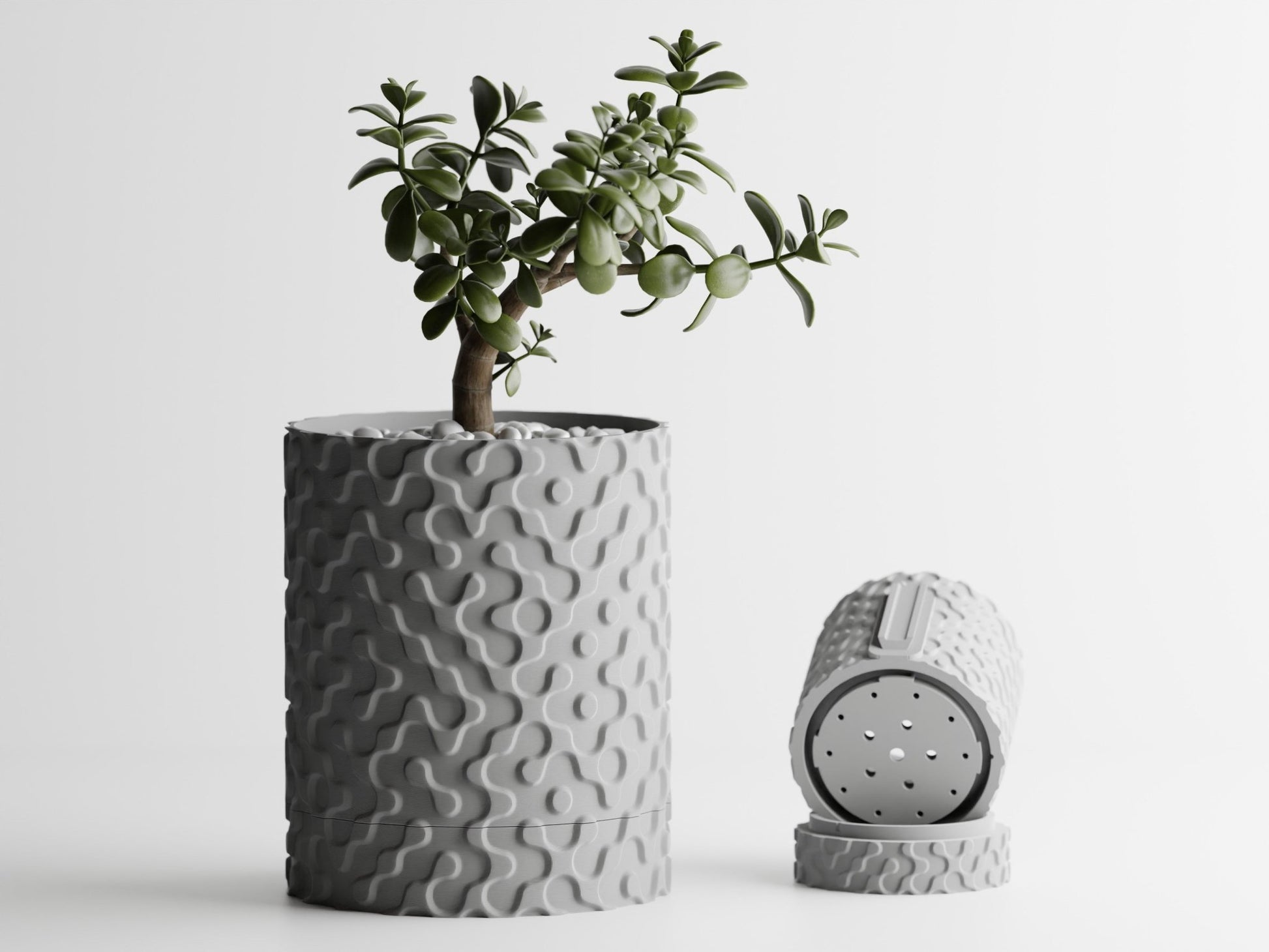 Geo - Wall Mounted Plant Pot With Drip Tray - BLB3D Printing