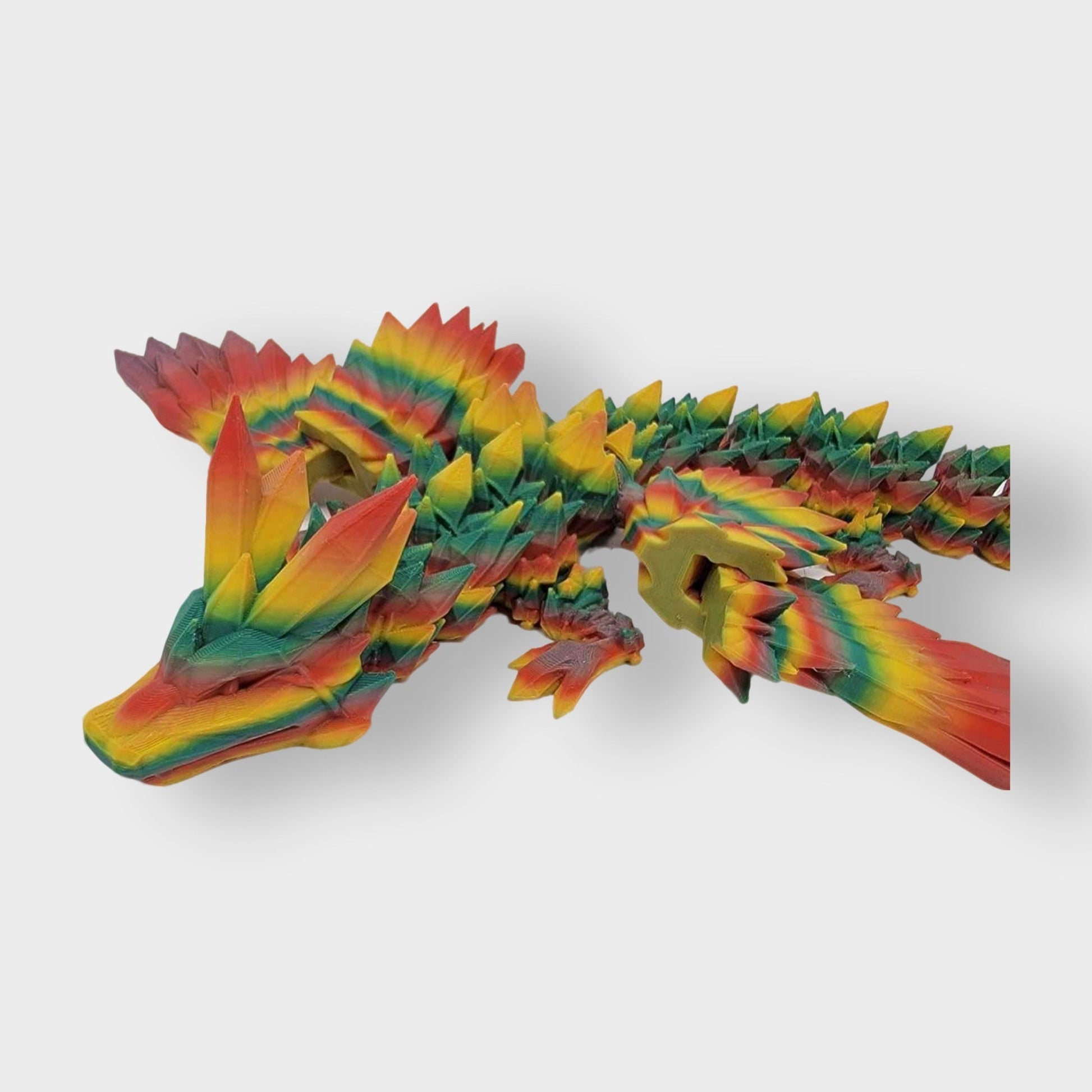 Colorful 12 in Crystal Winged Dragon Sculpture, a captivating fantasy piece for any dragon lover's collection.